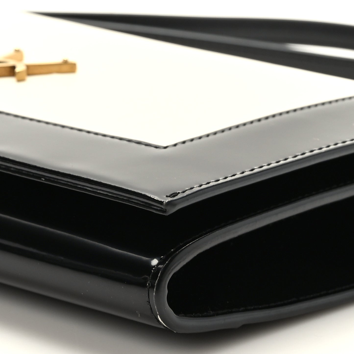 Nappa Patent Calfskin Two-Toned Monogram Pouch Alabastro Black