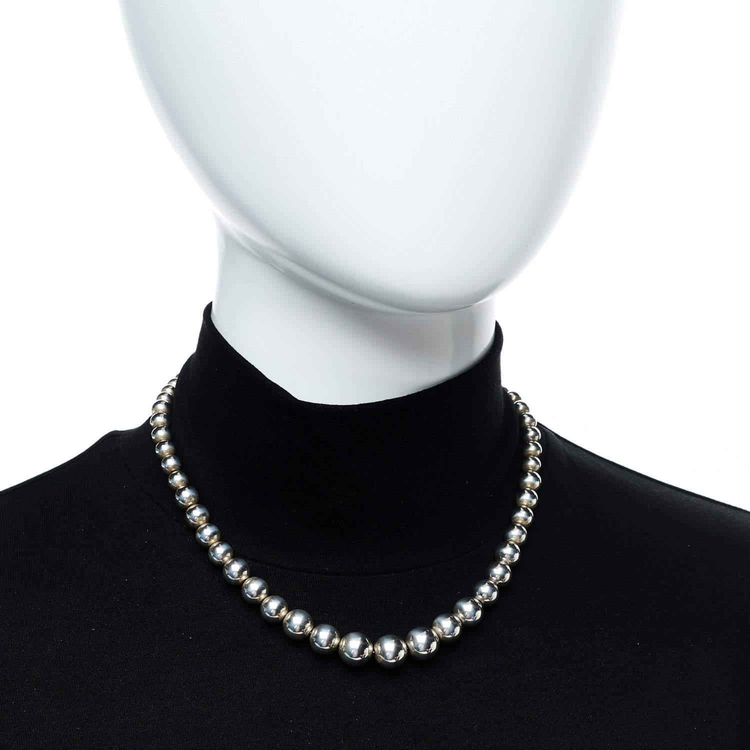 Tiffany Sterling Silver HardWear Graduated Ball Necklace 2 of 6