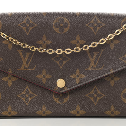 Louis Vuitton Monogram Pochette Felicie Chain Wallet Fuchsia 9 of 13