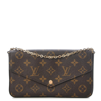 Louis Vuitton Monogram Pochette Felicie Chain Wallet Fuchsia 1 of 13