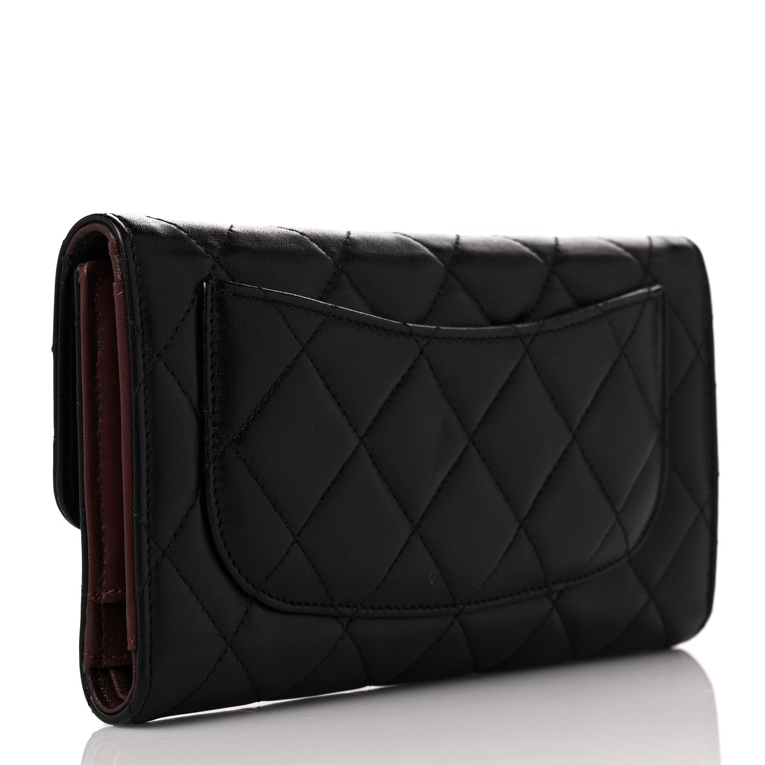Chanel Lambskin Quilted Large Flap Wallet Black 3 of 11