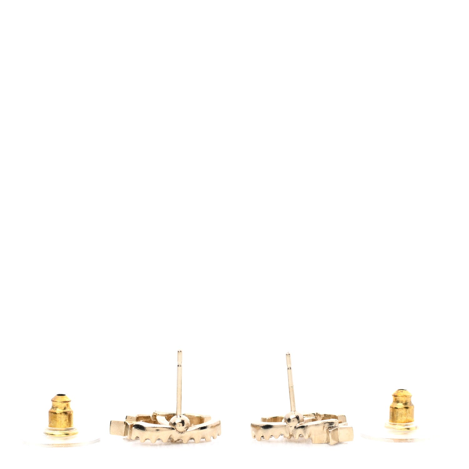 Chanel Crystal CC Starfall Earrings Gold 3 of 5