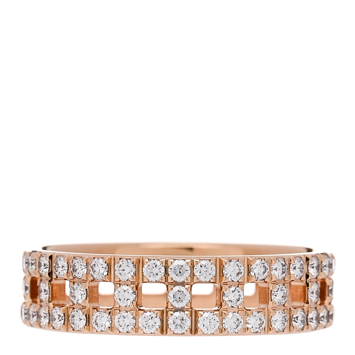 Tiffany 18K Rose Gold Diamond T True Wide Ring 60 9 4 of 5