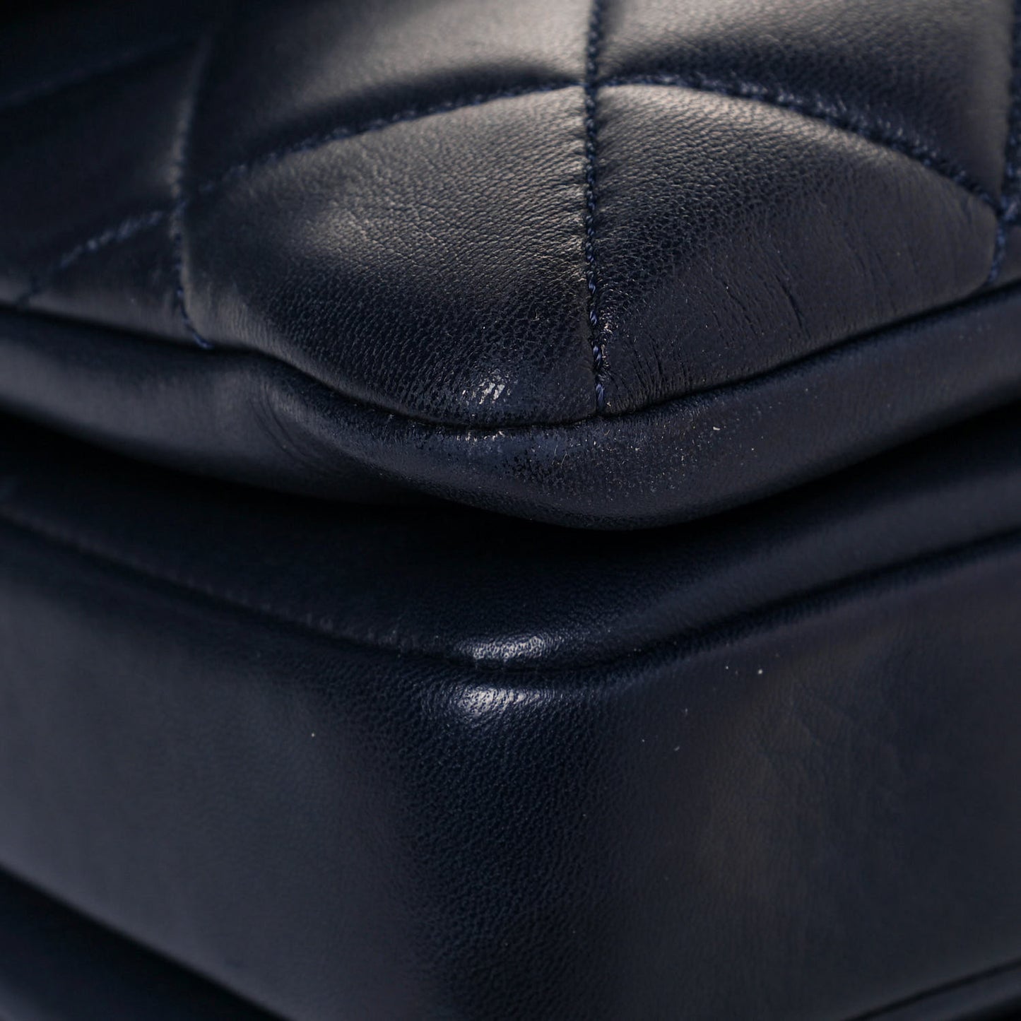 Lambskin Quilted Small Trendy CC Flap Dual Handle Bag Navy