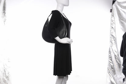 Christian Dior Grained Calfskin Cannage Hobo Black 2 of 14