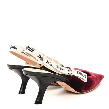 Christian Dior Velvet Ribbon J'Adior Slingback 65mm Pumps 39 Deep Amaranth 5 of 9