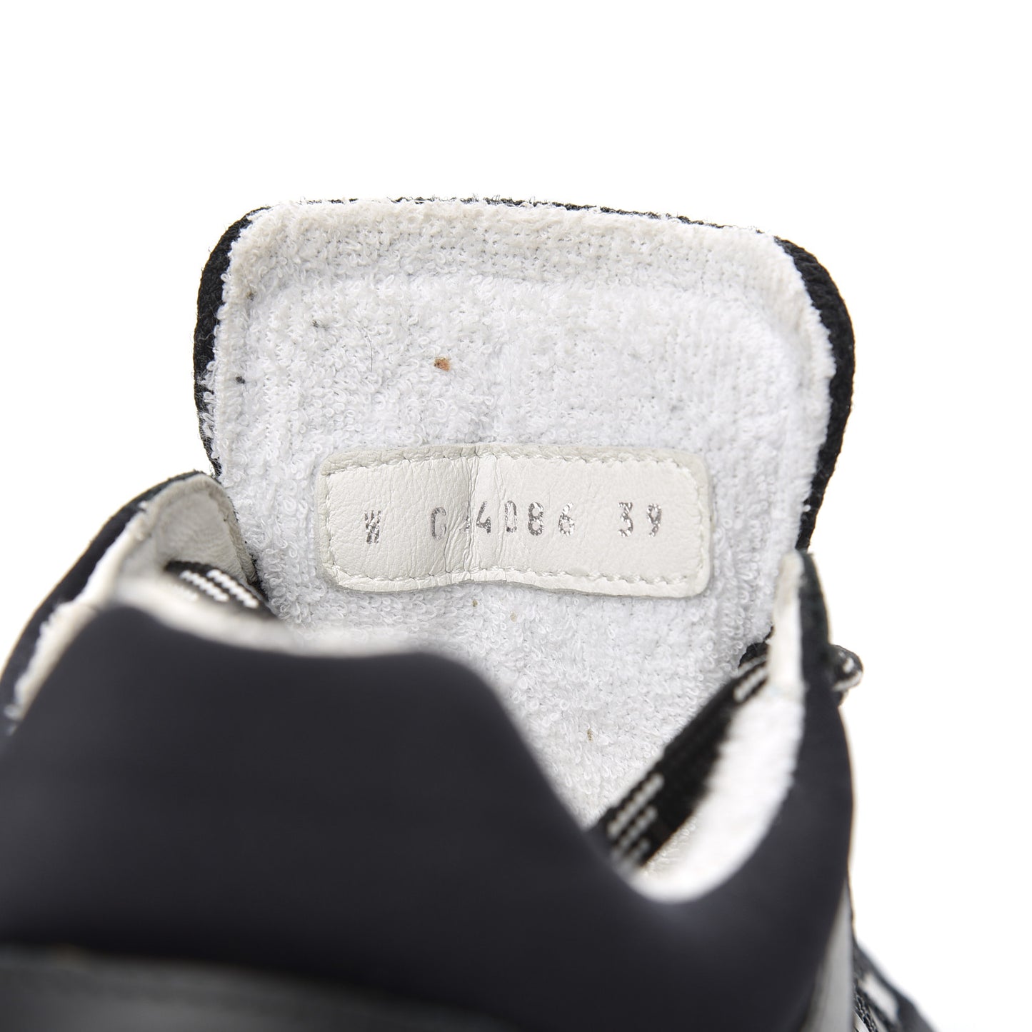 Calfskin Mesh Lycra Sneakers 39 Black