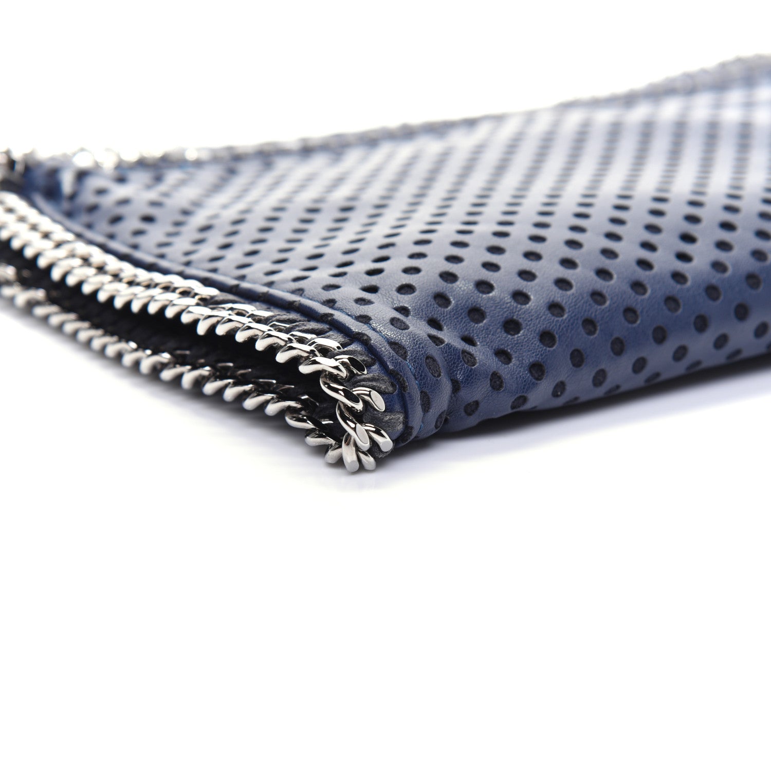 Stella McCartney Eco Alter Nappa Perforated Fold Over Clutch Navy 9 of 15