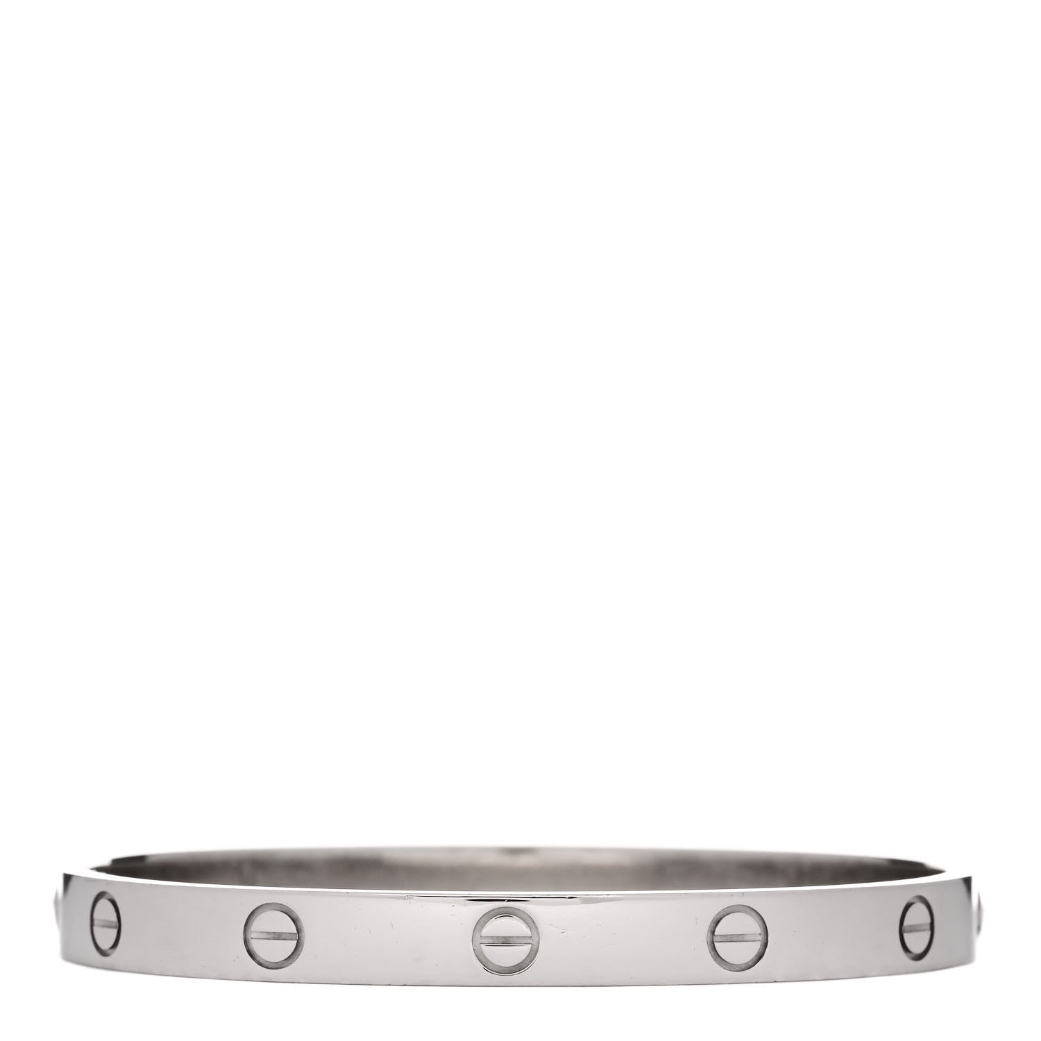 Cartier 18K White Gold LOVE Bracelet 18 2 of 9