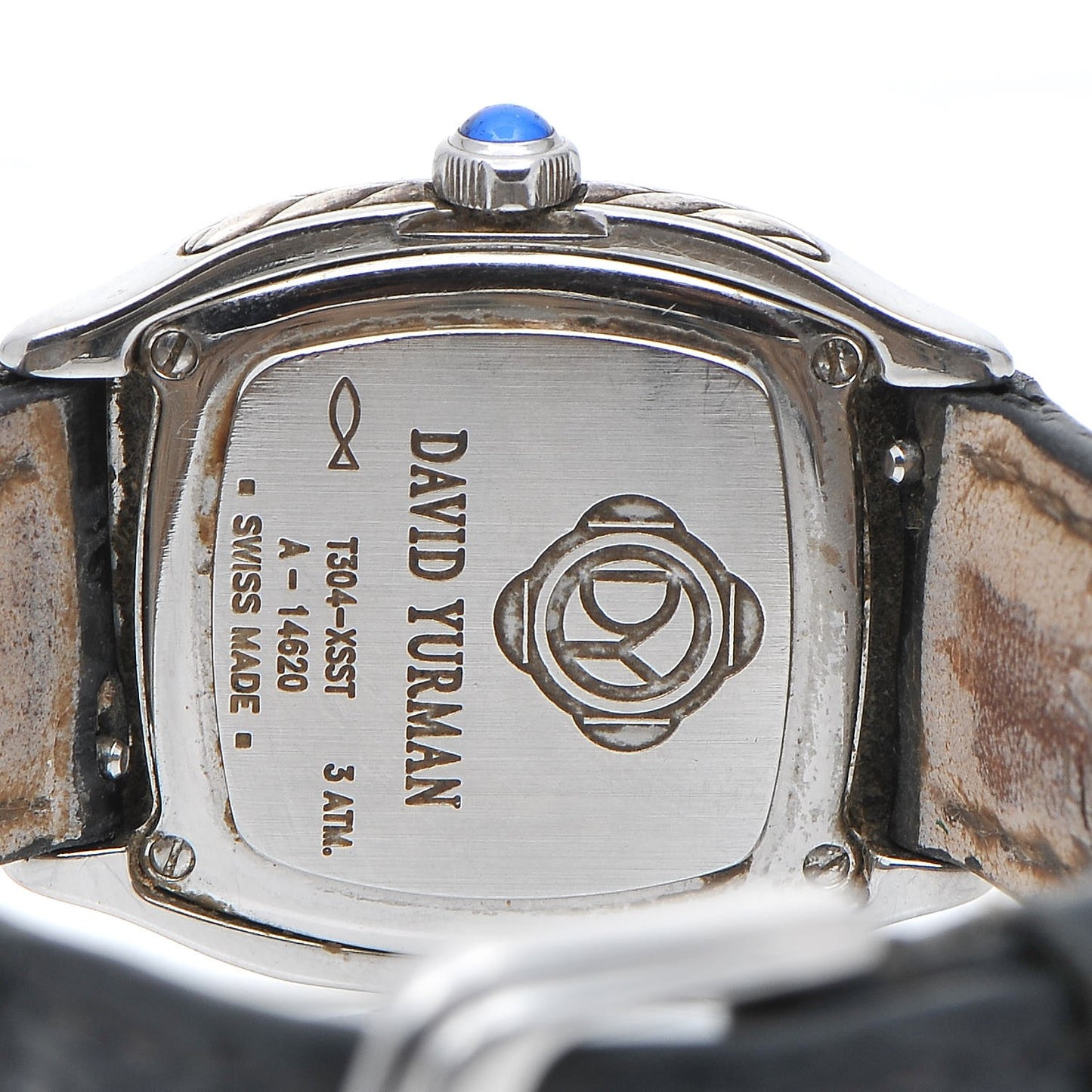 Stainless Steel Alligator Diamond Bezel 25mm Thoroughbred Quartz Watch Black