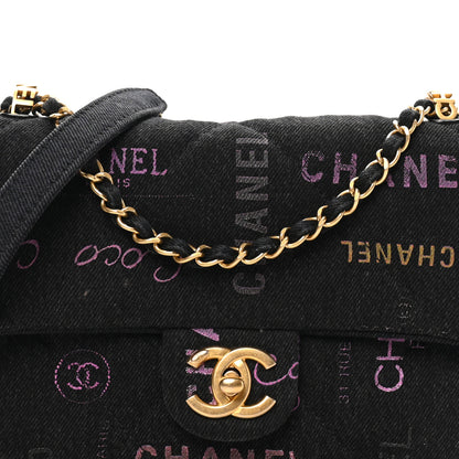 Chanel Denim Quilted Denim Mood Mini Rectangular Flap Black Multicolor 8 of 10
