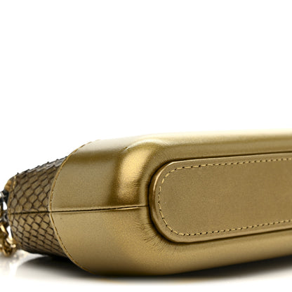 Chanel Metallic Snakeskin Small Gabrielle Clutch With Chain Gold 12 of 15