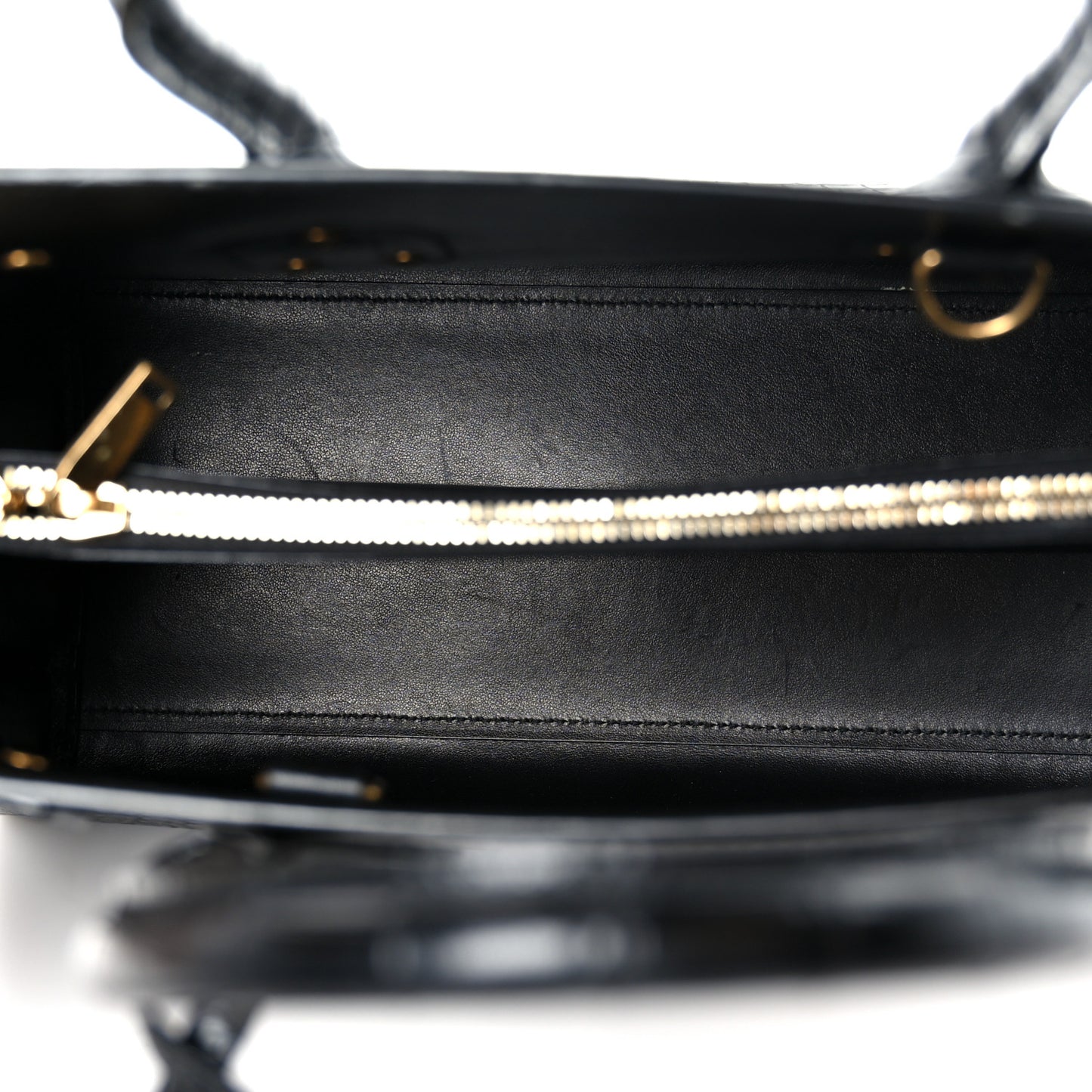 Calfskin Crocodile Embossed Small Sac de Jour Black