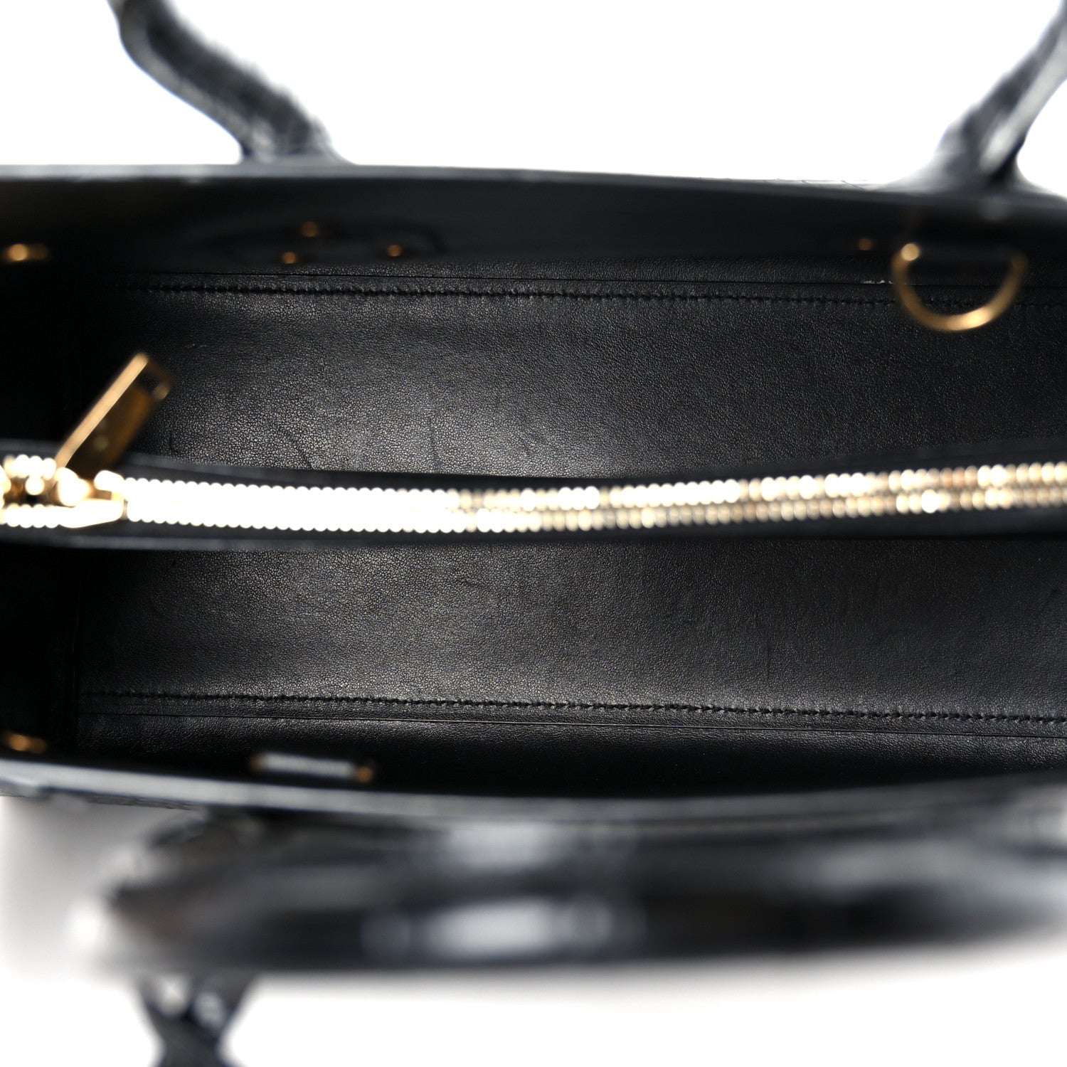 Saint Laurent Calfskin Crocodile Embossed Small Sac de Jour Black 5 of 10