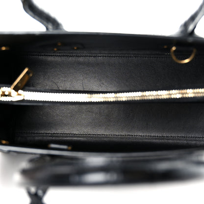 Saint Laurent Calfskin Crocodile Embossed Small Sac de Jour Black 5 of 10