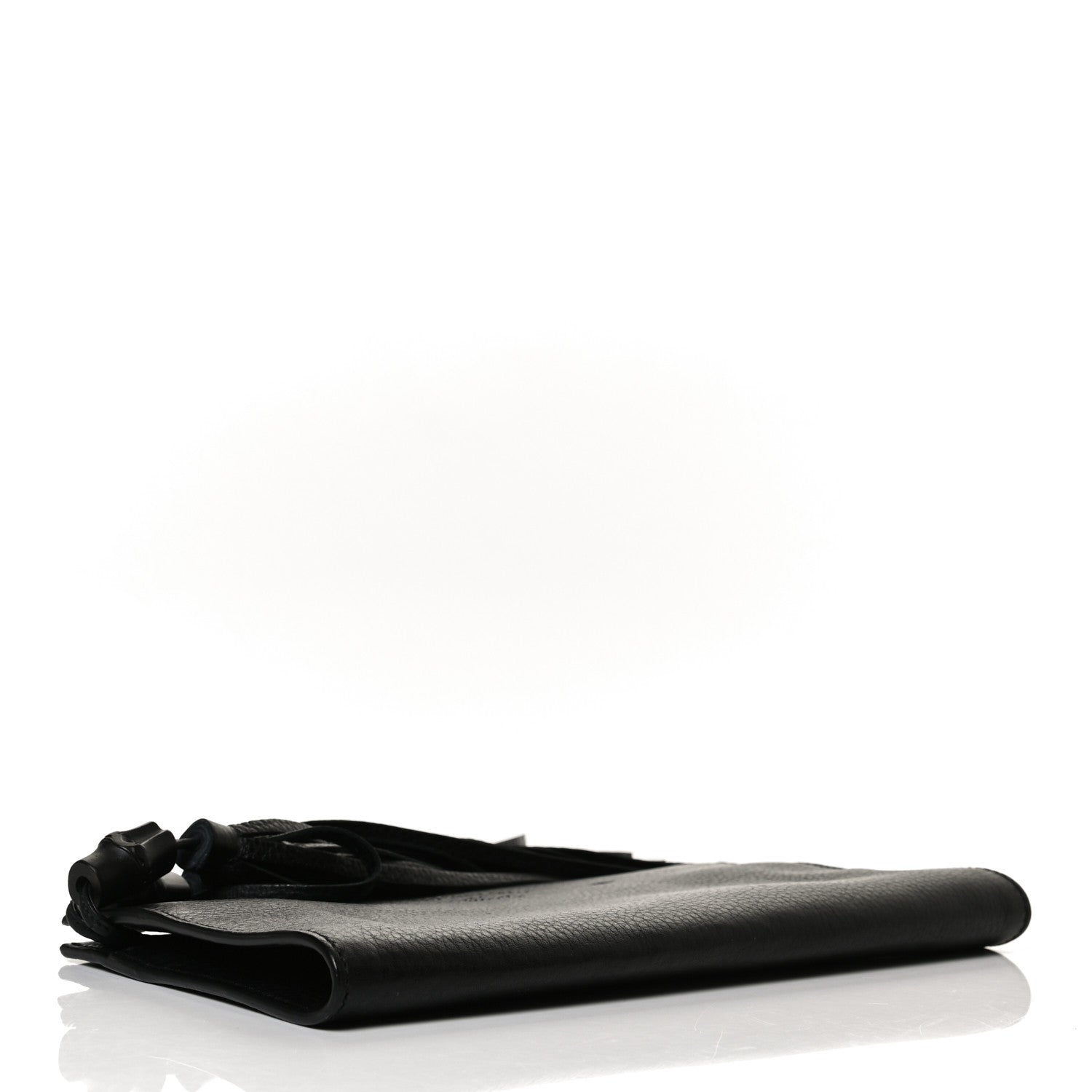Gucci Pebbled Calfskin Broadway Bamboo Tassel Clutch Black 4 of 11