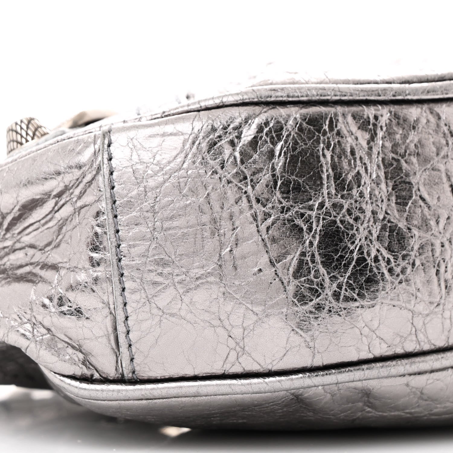 Balenciaga Metallic Agneau Arena Le Cagole Shoulder Bag XS Silver 10 of 11