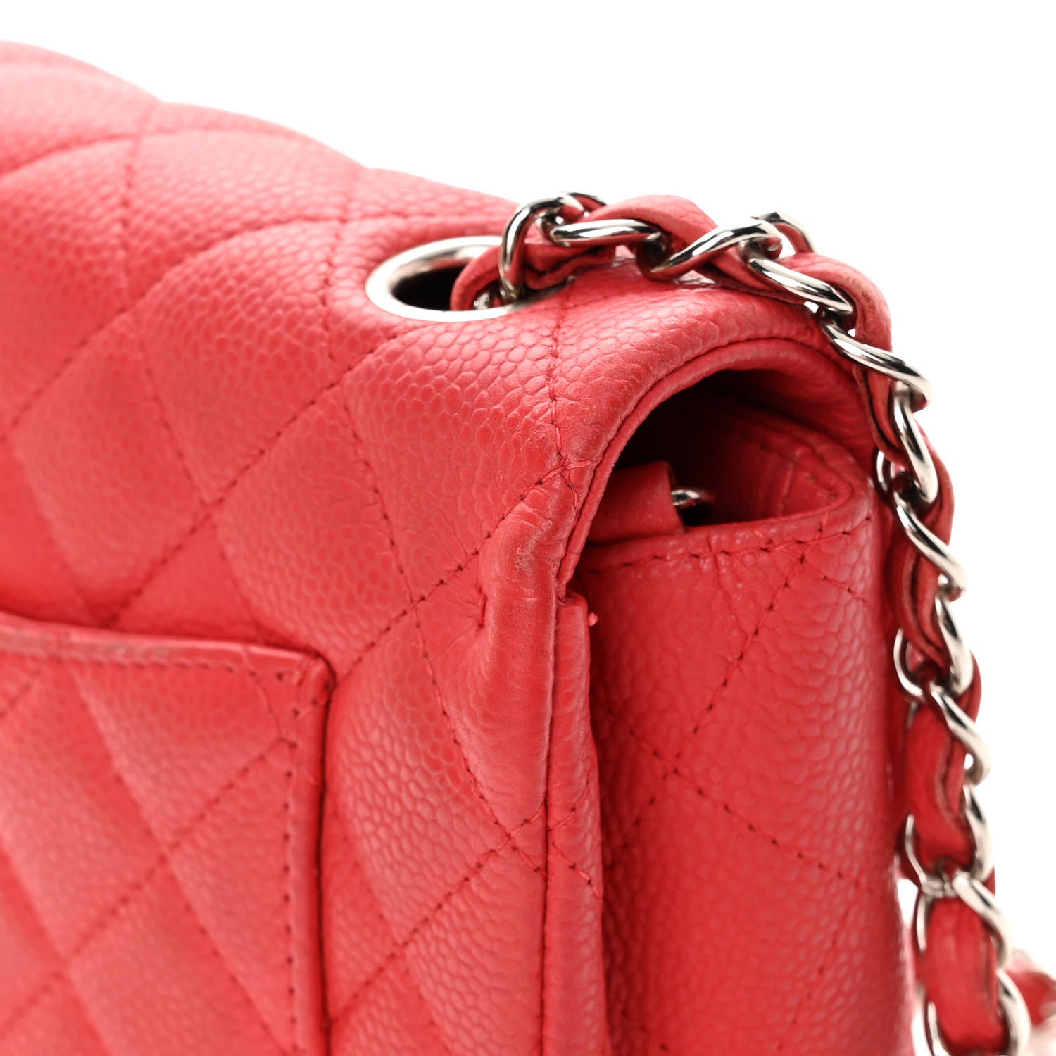 Chanel Iridescent Caviar Quilted Mini Rectangular Flap Dark Pink 14 of 16