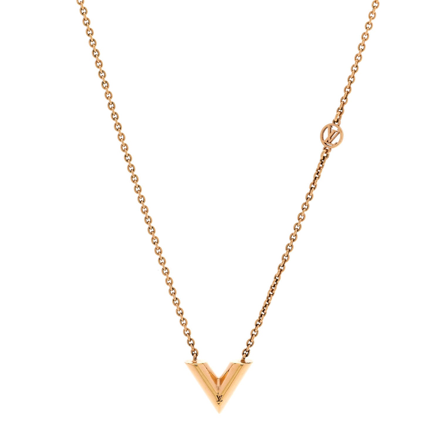 Louis Vuitton Essential V Necklace Gold 1 of 6