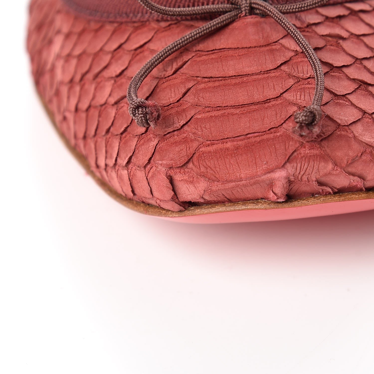 Christian Louboutin Watersnake Nubuck Rosella Flats 36.5 Red 10 of 13