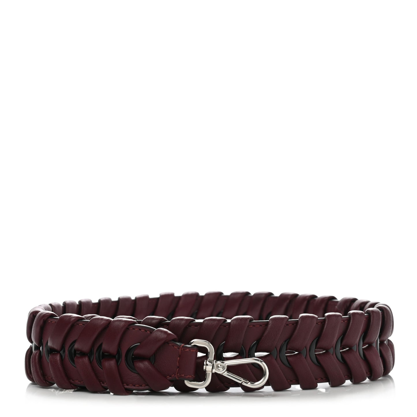 Calfskin Shiny Nappa Lace Up Strap You Burgundy Black