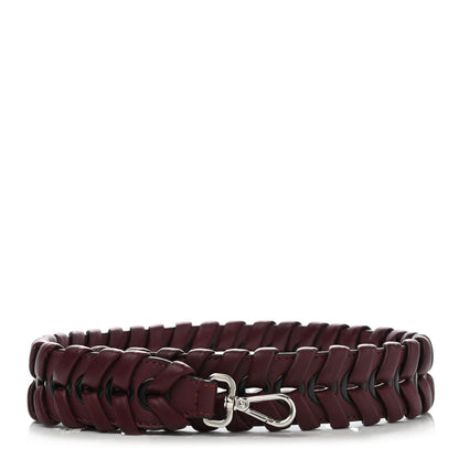 Fendi Calfskin Shiny Nappa Lace Up Strap You Burgundy Black 1 of 4