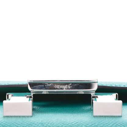 Hermes Epsom Enamel Constance 18 Bleu Paon Menthe 8 of 17