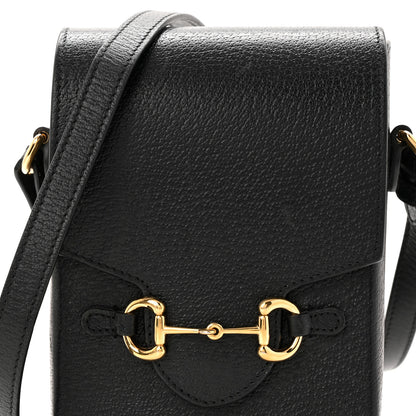 Gucci Dollar Calfskin Vertical Horsebit 1955 Crossbody Bag Black 7 of 11