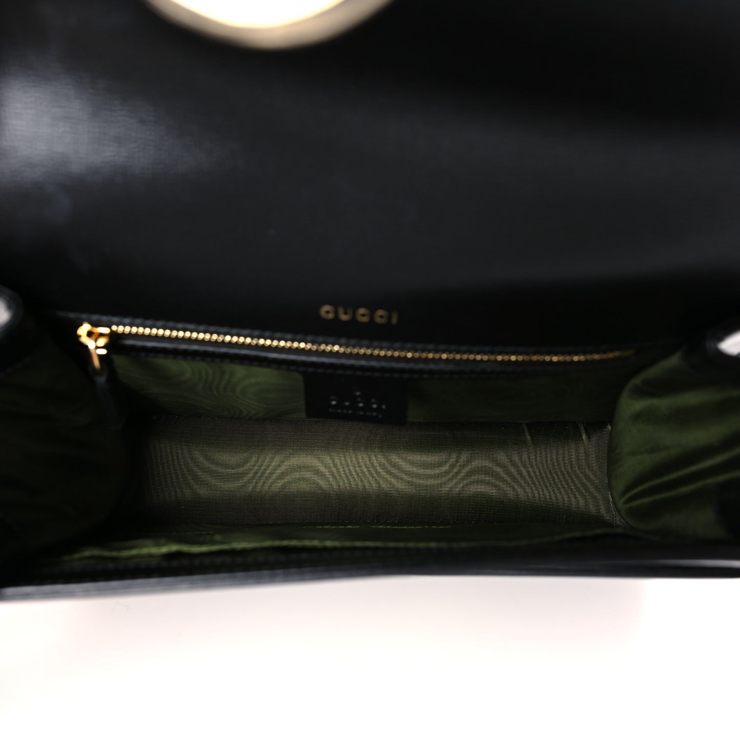 Textured Calfskin Small Torchon GG Ring Shoulder Bag Black