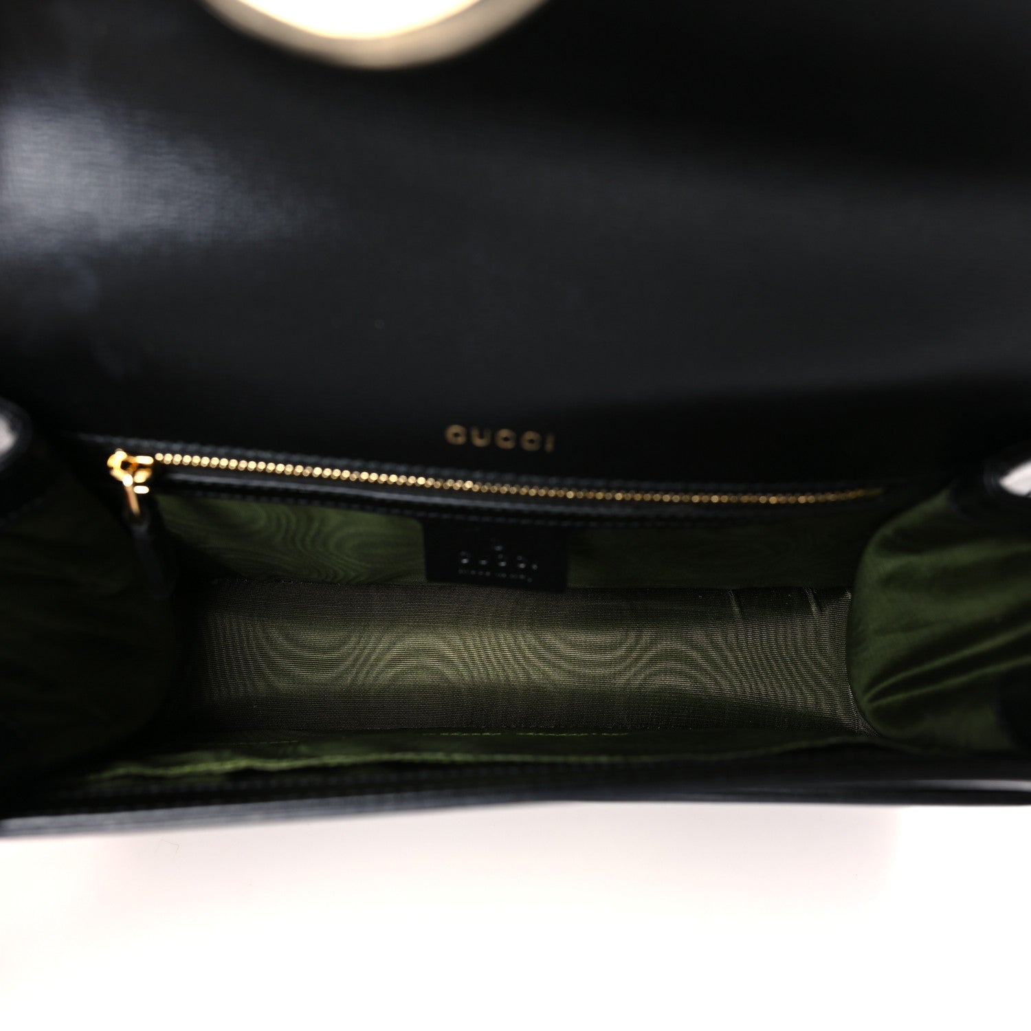 Gucci Textured Calfskin Small Torchon GG Ring Shoulder Bag Black 5 of 10