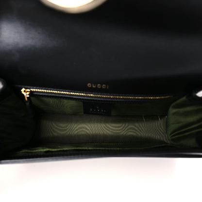 Gucci Textured Calfskin Small Torchon GG Ring Shoulder Bag Black 5 of 10