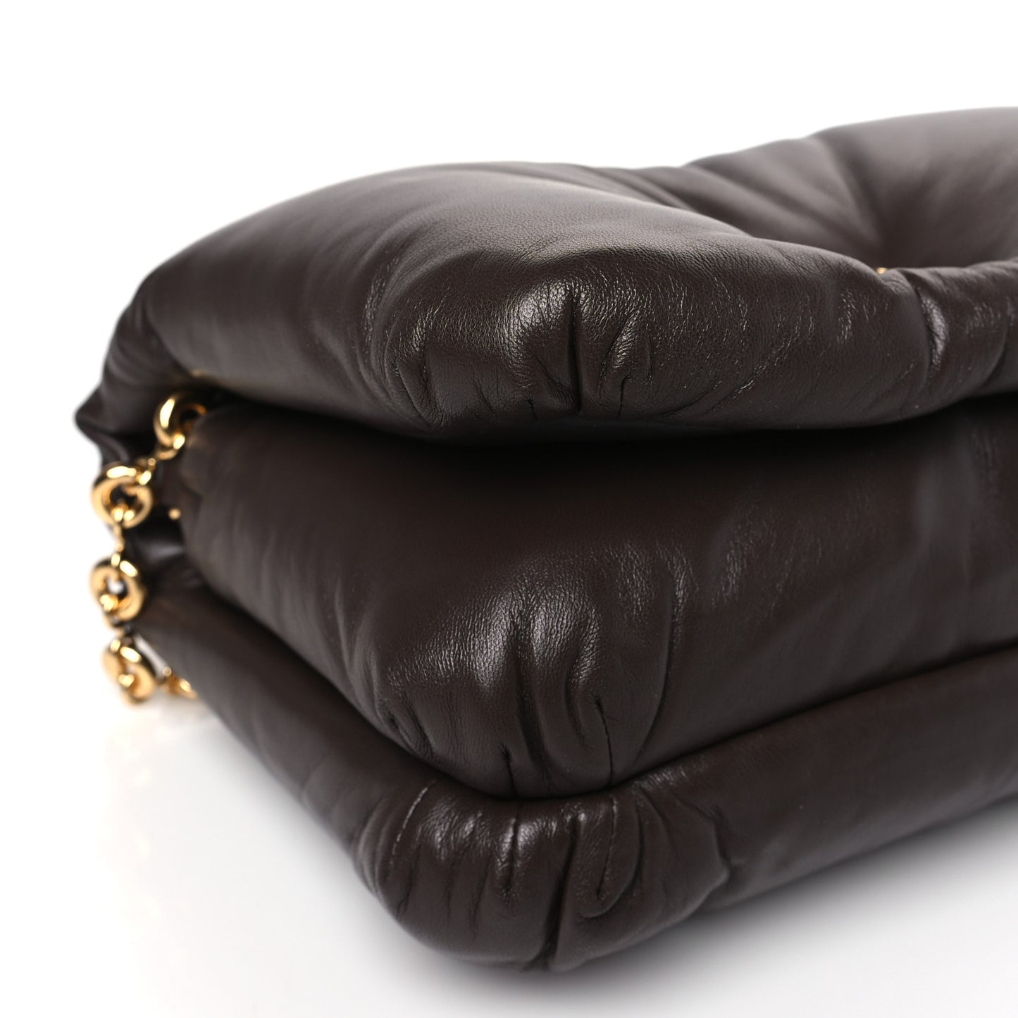 Lambskin Goya Puffer Bag Dark Chocolate