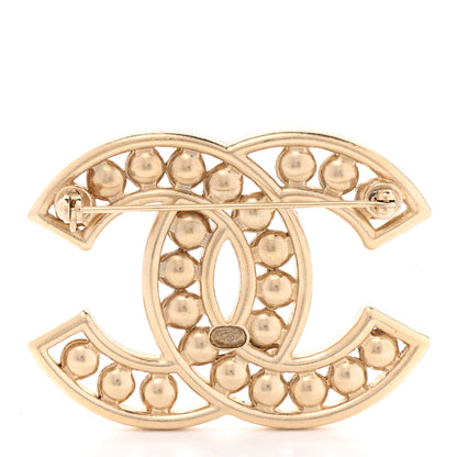 Chanel Pearl Crystal Baguette CC Brooch Gold 3 of 5