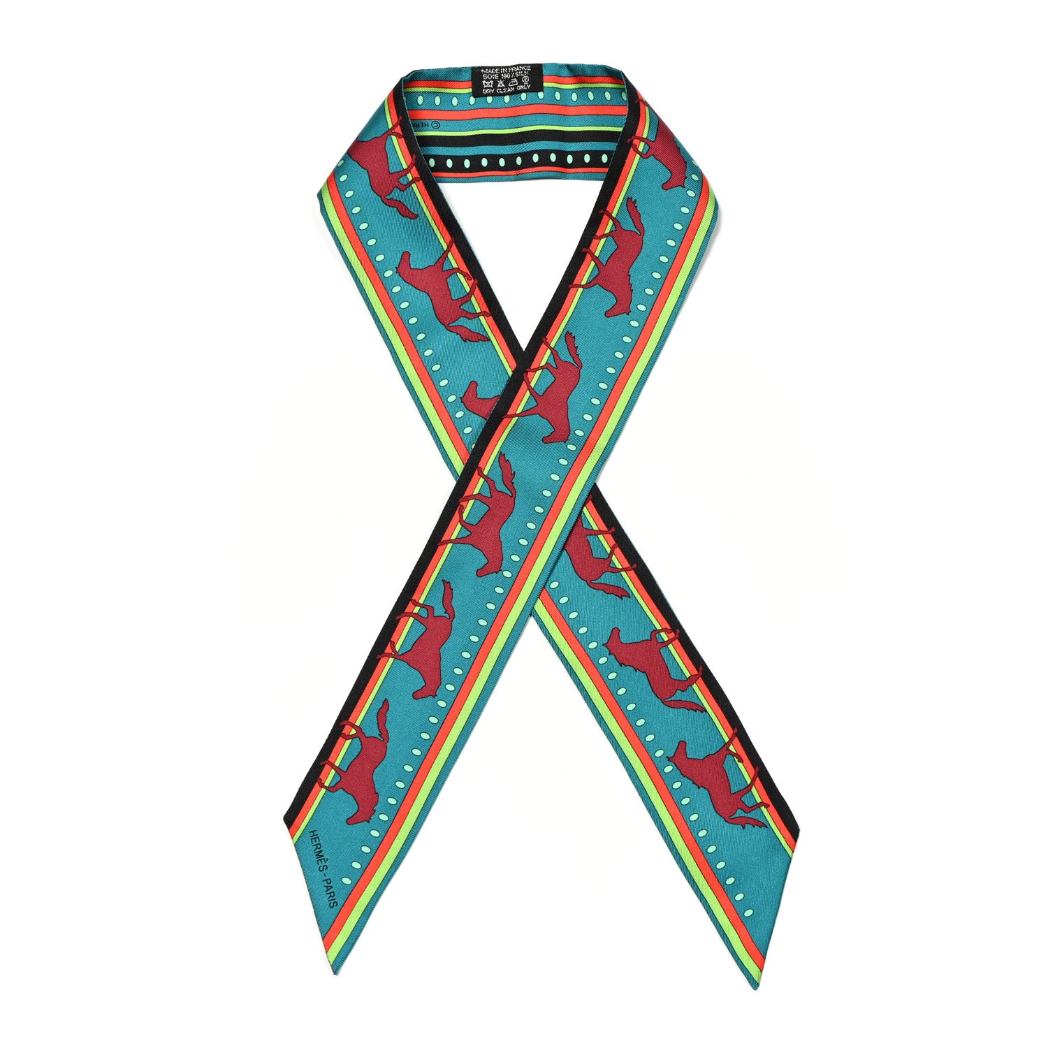Hermes Silk Sequences Twilly Scarf Canard 1 of 4