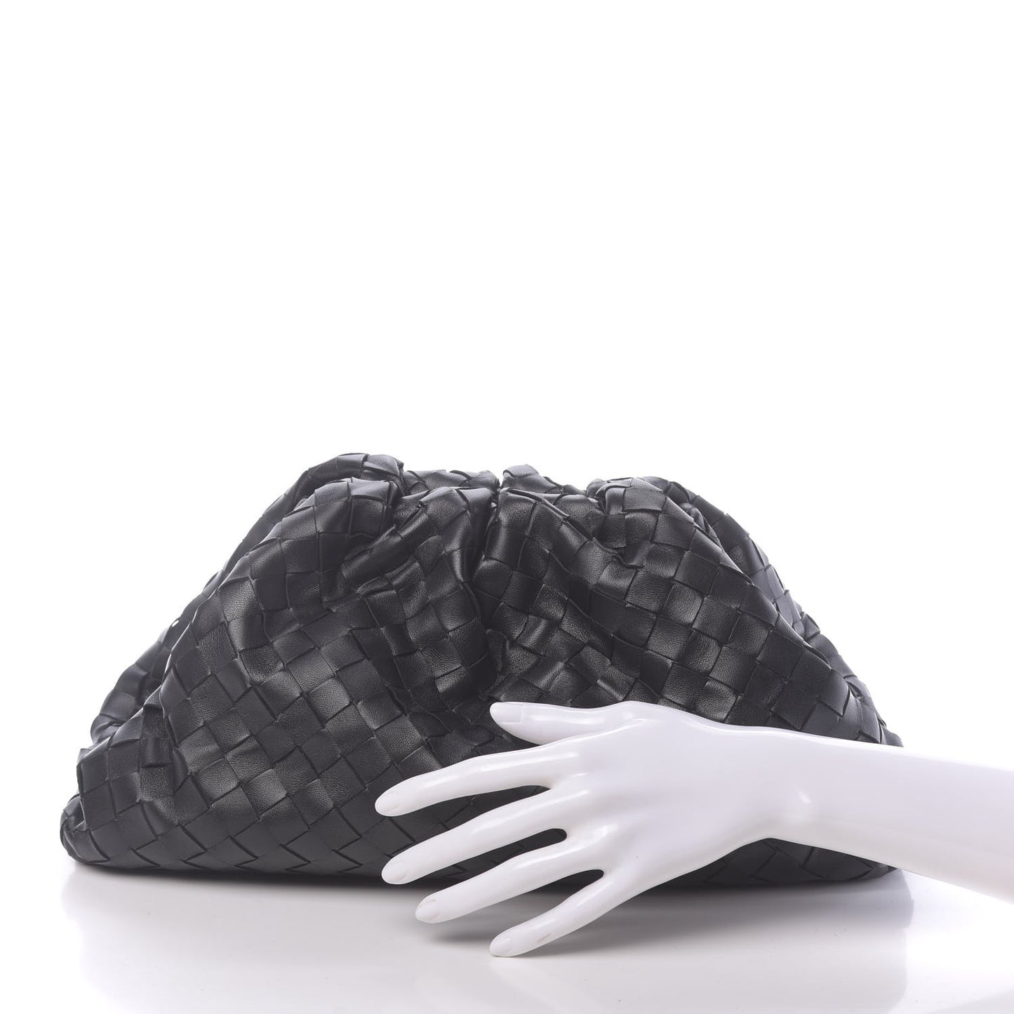 Nappa Maxi Intreccio The Pouch Oversized Clutch Black