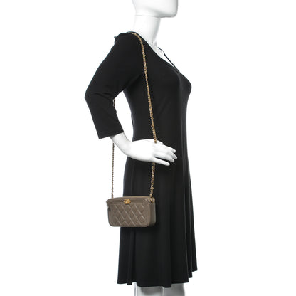 Chanel Calfskin Quilted Small Boy Clutch With Chain Khaki 2 of 11