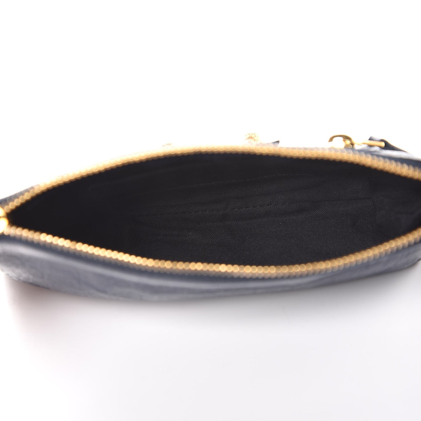 Agneau Giant 12 Gold Hardware Pouch Bleu Obscur