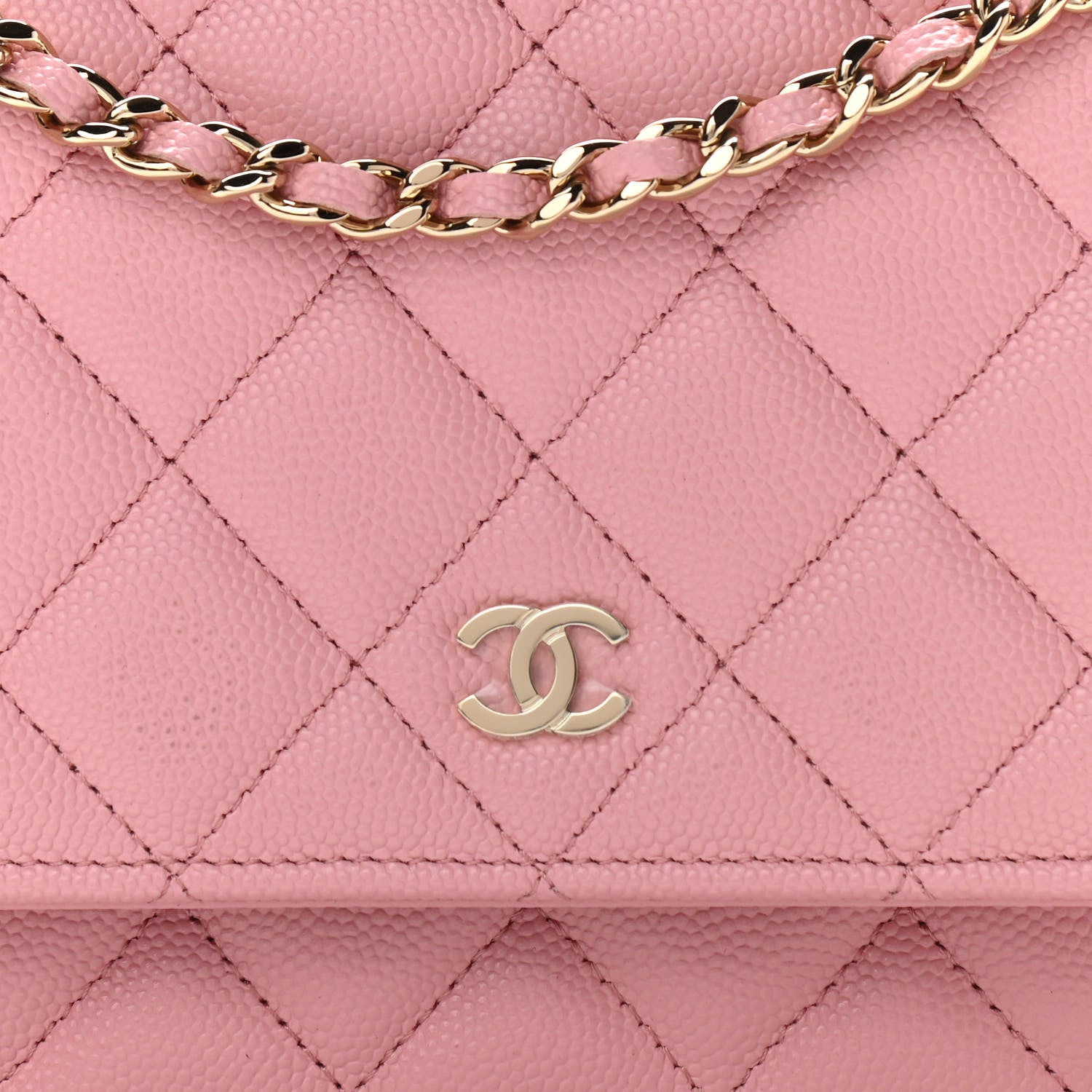 Chanel Caviar Quilted Wallet On Chain WOC Light Pink 11 of 14