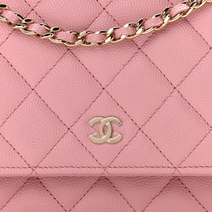 Chanel Caviar Quilted Wallet On Chain WOC Light Pink 11 of 14