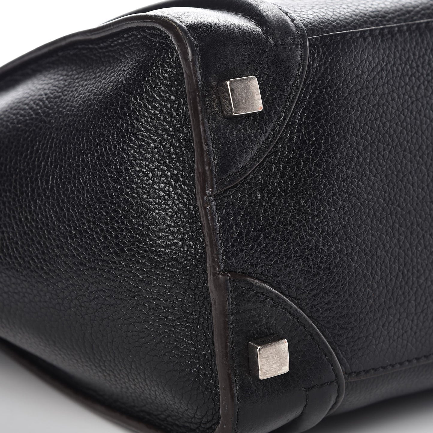 Drummed Calfskin Micro Luggage Black