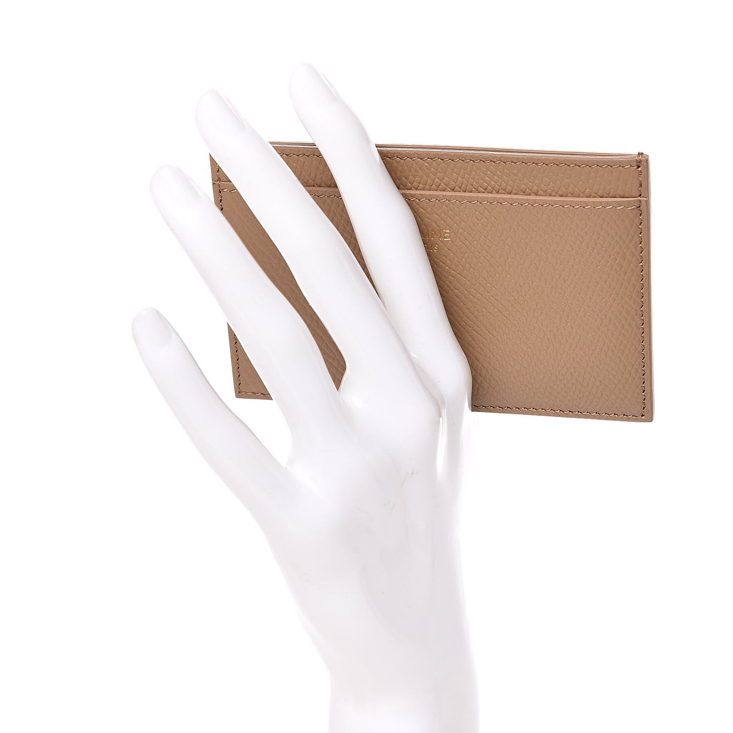 Grained Calfskin Card Holder Light Camel