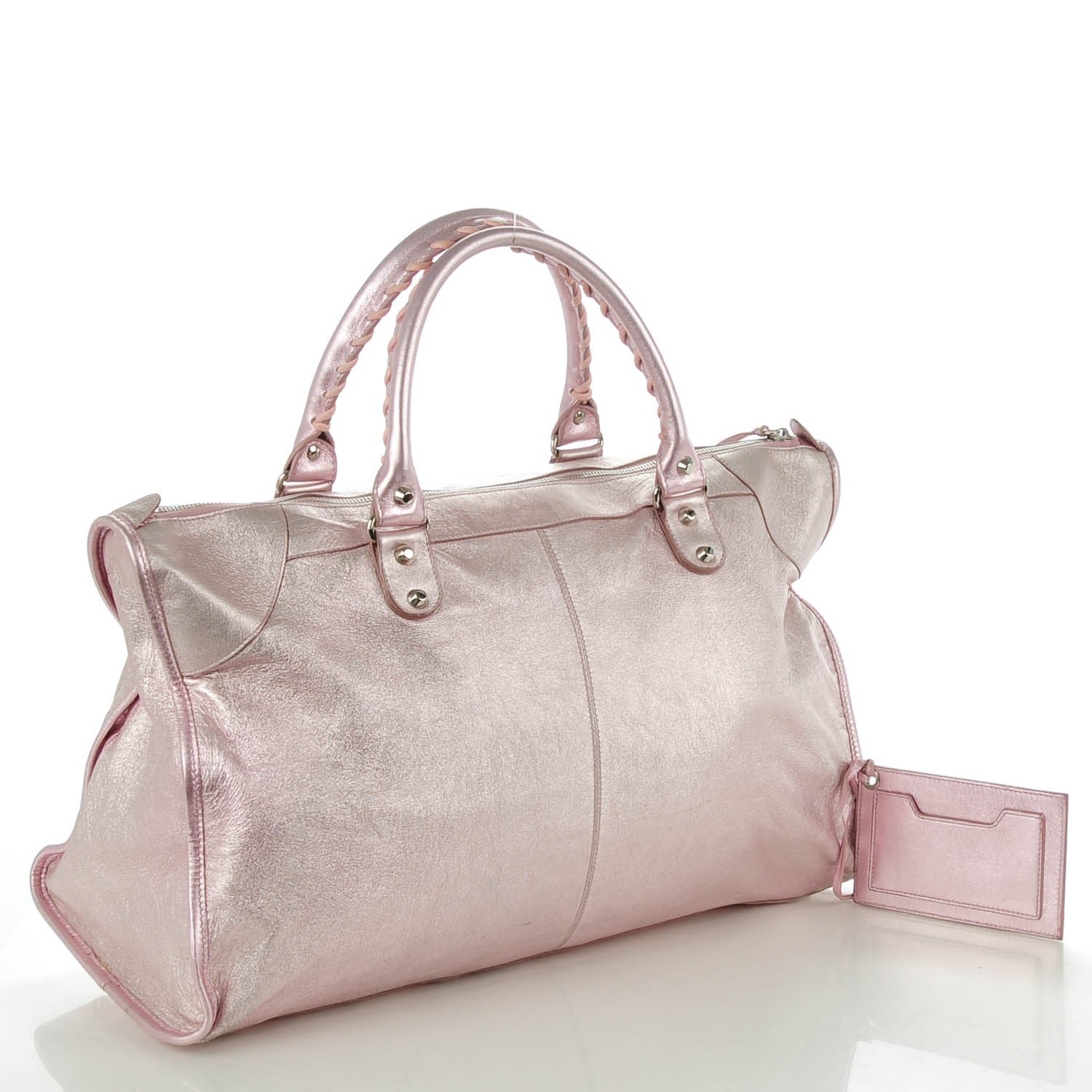 Balenciaga Metallic Agneau Classic Hardware Work Sparkle Pale Rose 3 of 8