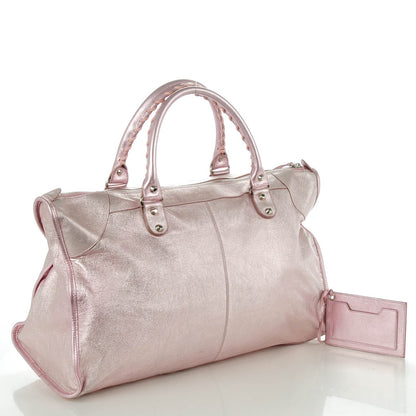 Balenciaga Metallic Agneau Classic Hardware Work Sparkle Pale Rose 3 of 8