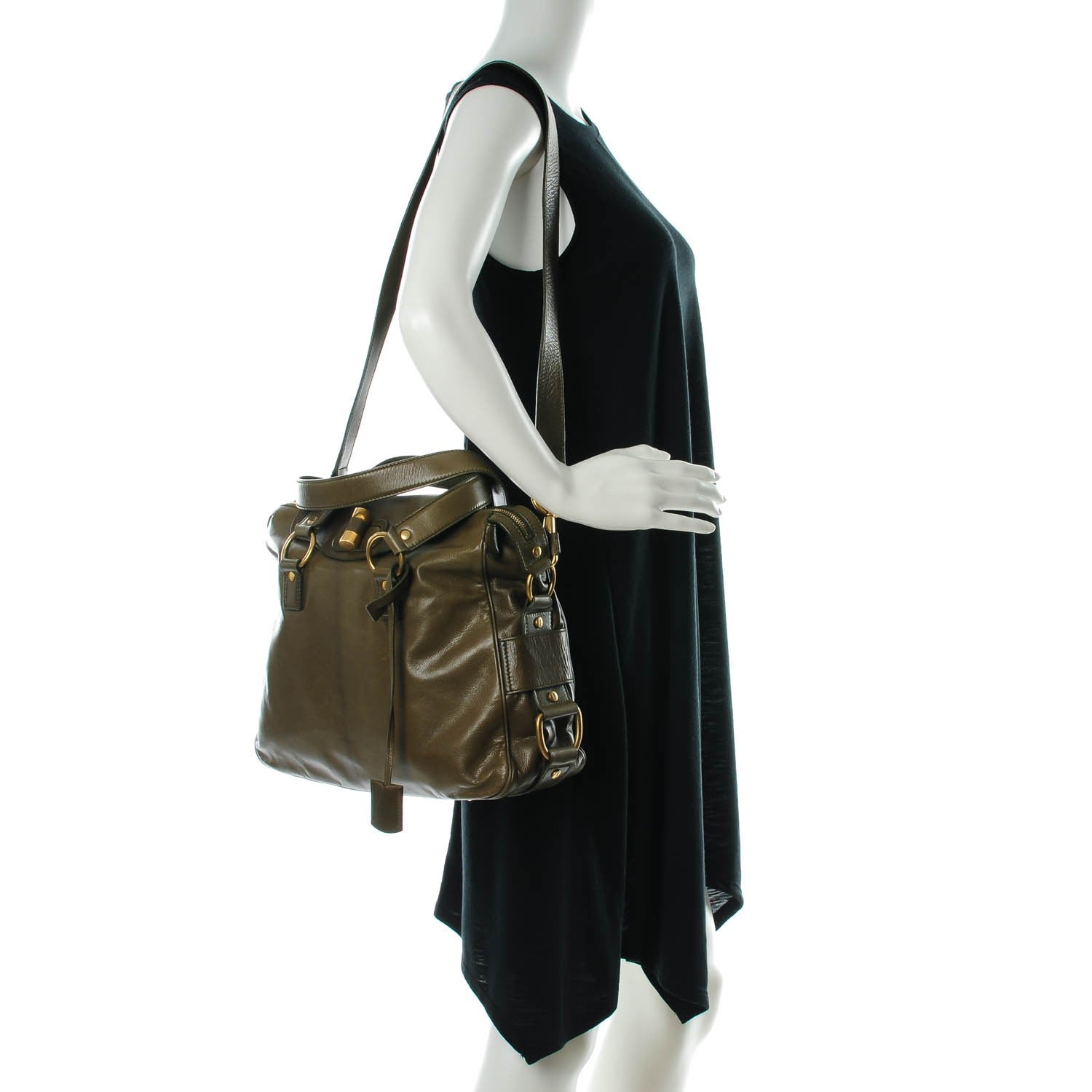 Saint Laurent Lambskin Medium Rive Gauche Jungle 2 of 7