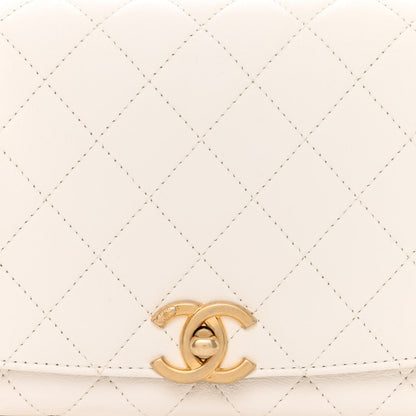 Chanel Lambskin Quilted La Parisienne Top Handle Flap White 8 of 14
