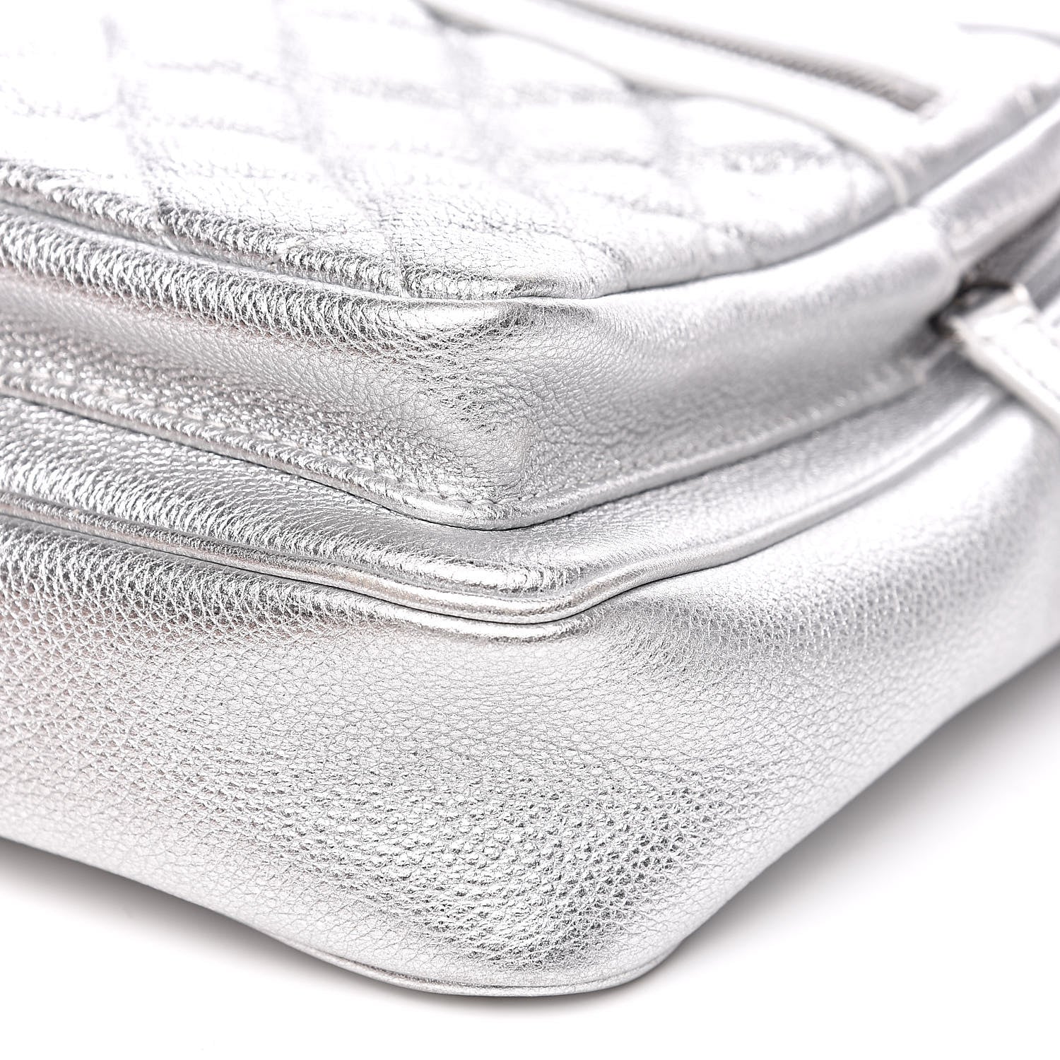 Chanel Metallic Calfskin Camera Case Silver 9 of 11