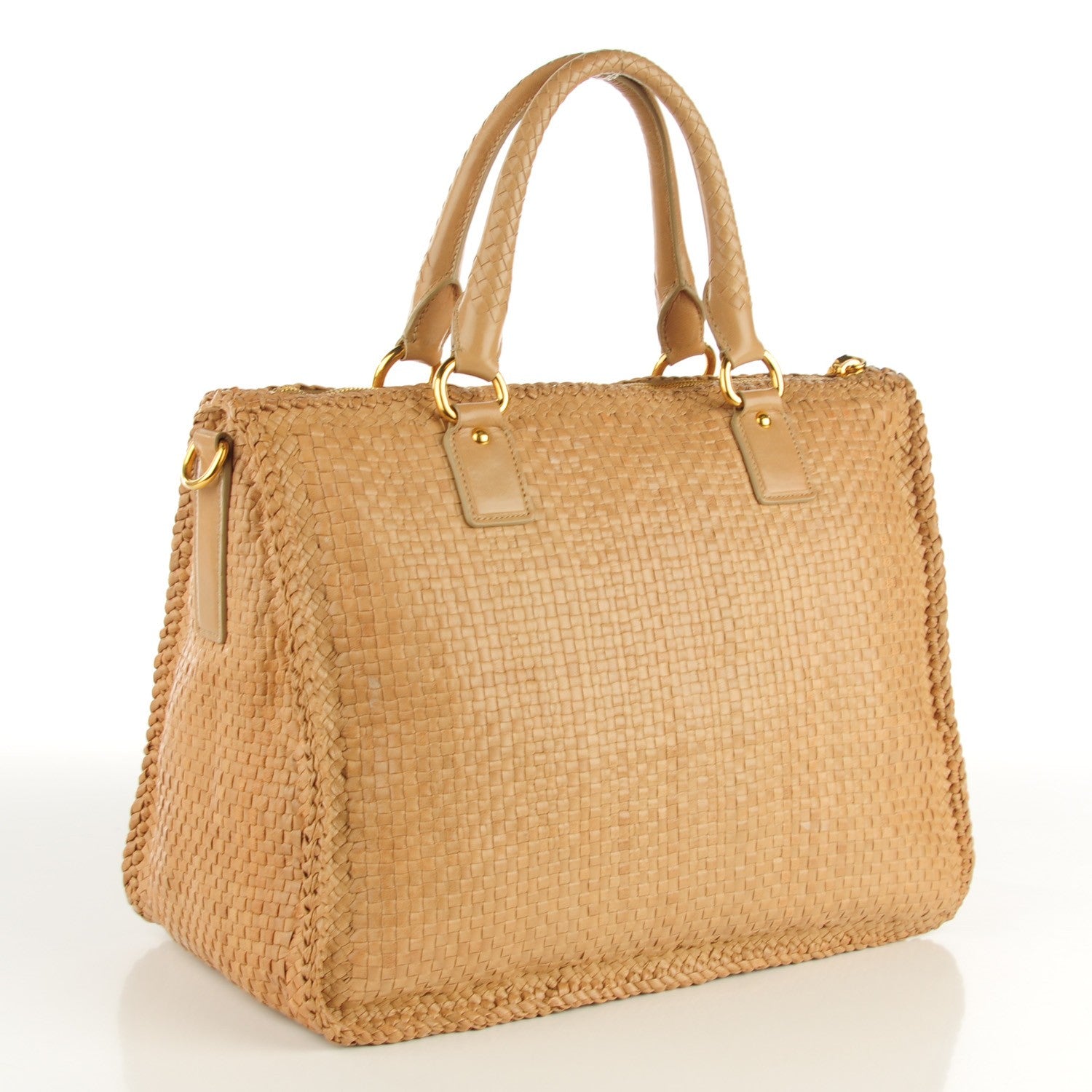 Prada Goatskin Woven Tote Linfa 3 of 8