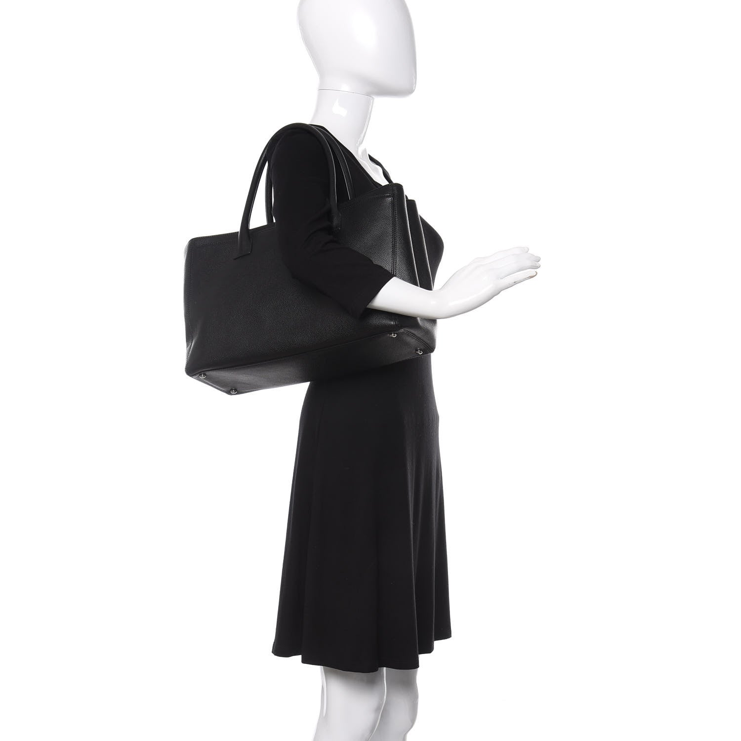 Chanel Calfskin Cerf Executive Shopper Tote Black 2 of 9