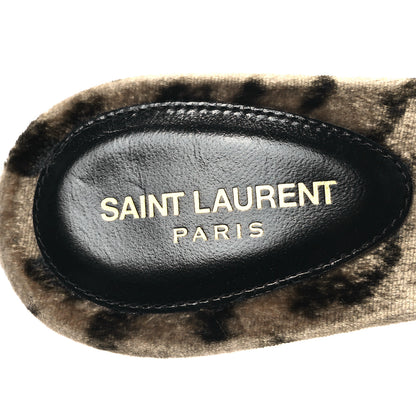 Saint Laurent Velvet Leopard Print Gippy 105 Sandals 38 Manto Naturale 7 of 9