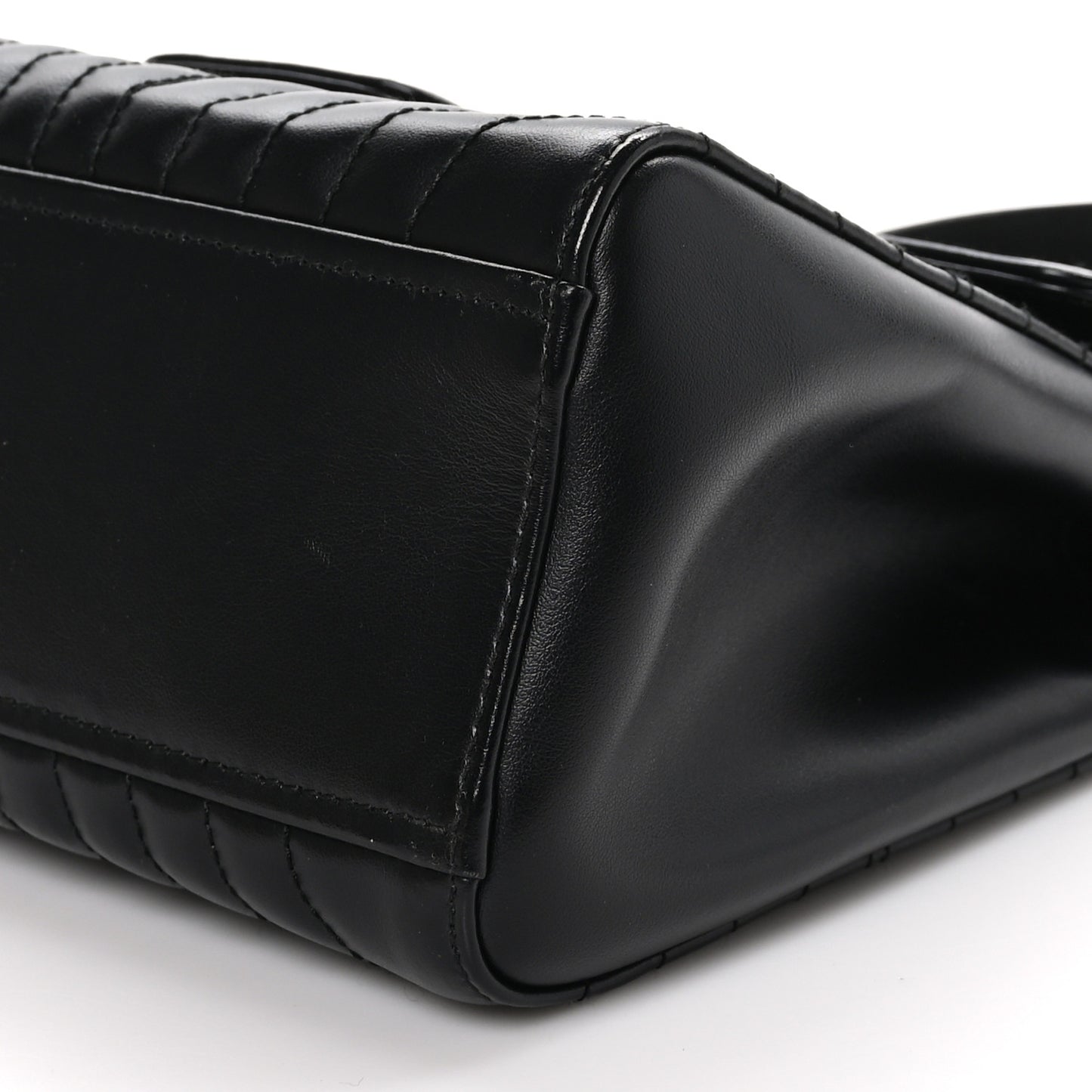 Soft Calfskin Impunture Diagramme Flap Top Handle Bag Black